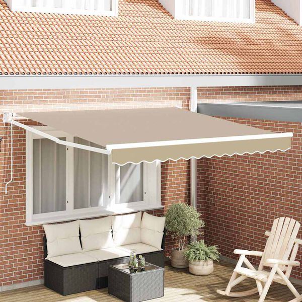 vidaXL Tenda da Sole Beige 300 x 250 x 165 cm Poliestere