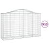 vidaXL Cesti Gabbioni ad Arco 13 pz 200x50x120/140 cm Ferro Zincato