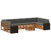 vidaXL Set di divani da esterno 11 pcs Naturale e Antracite Poliestere