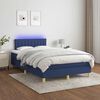 vidaXL Letto a Molle con Materasso e LED Blu 120x190 cm in Tessuto