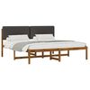 vidaXL Letto con Testiera Rivestita Naturale e Grigio Scuro