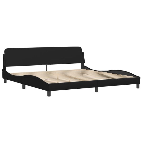 vidaXL Letto Viana con Materasso Nero 200x200 cm in Similpelle