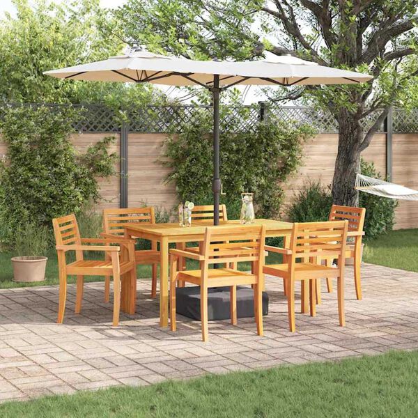 vidaXL Set da Pranzo per Giardino 7 pcs Marrone