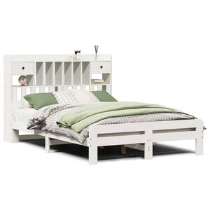 vidaXL Letto Libreria senza Materasso Bianco 140x200 cm Legno di Pino