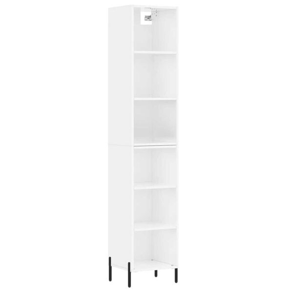 vidaXL Credenza 34,5x32,5x180 cm in Legno Multistrato Bianco Lucido
