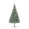 vidaXL Albero di Natale Preilluminato con Palline e Pigne 210 cm