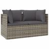 vidaXL Divano da Giardino a 2 Posti con Cuscini in Polyrattan Grigio