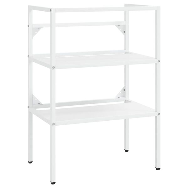 vidaXL Struttura per Lavabo da Bagno Bianca 59x38x83 cm in Ferro