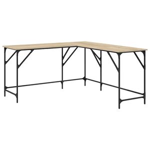 vidaXL Scrivania Rovere Sonoma 149x149x75 cm in Legno Multistrato