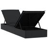 vidaXL Lettino 1 pz con Cuscino Nero 201x55x62 cm in Polyrattan