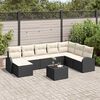 vidaXL Set Divano da Giardino con cuscino 9 pcs Nero Poly Rattan