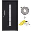 vidaXL Porta d'Ingresso in Alluminio e PVC Antracite 110x210 cm