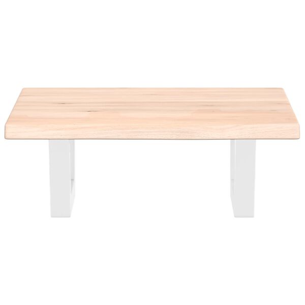 vidaXL Ripiano a Parete per Lavabo in Acciaio e Massello di Rovere