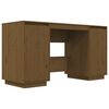 vidaXL Scrivania Marrone Ambra 140x50x75 cm in Legno Massello di Pino