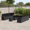 vidaXL Set Divano da Giardino con cuscino con cuscino 11 pcs Nero