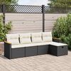 vidaXL Set Divani da Giardino 5 pz con Cuscini in Polyrattan Nero