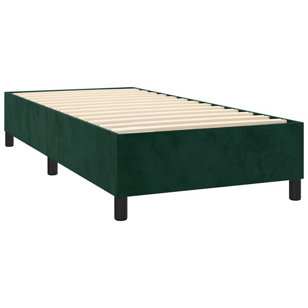 vidaXL Struttura Letto a Rete a Molle Verde Scuro 90x190 cm in Velluto