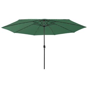vidaXL Ombrellone da Giardino con Luci LED 400 cm Verde