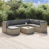 vidaXL Set Divani da Giardino 8 pz con Cuscini in Polyrattan Grigio