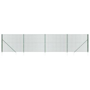 vidaXL Recinzione Metallica con Picchetti Ancoraggio Verde 1,4x10 m