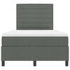 vidaXL Letto a molle con materasso Grigio scuro 120 x 200 cm Tessuto
