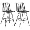 vidaXL Sgabelli da Bar 2 pz Neri 45x56x103,5 cm Rattan PE e Acciaio