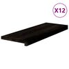 vidaXL Gradini 12 pz Marrone-nero 70x25x2 cm Legno Massello Rovere