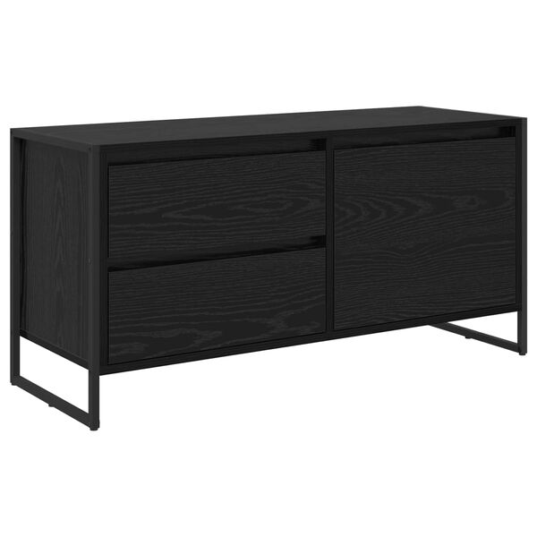 vidaXL Mobile TV Rovere Nero 100 x 36 x 49.5 cm Legno multistrato
