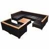 vidaXL Set Divani da Giardino 9 pz con Cuscini in Polyrattan Nero