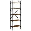 vidaXL Libreria Rovere Fumo 5 Ripiani 56x31,5x174 cm Legno Multistrato
