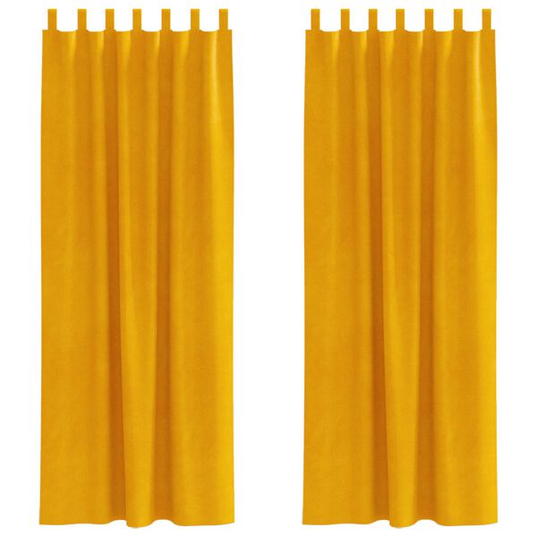 vidaXL Tende oscuranti 2 pcs Giallo senape 140 x 225 cm Velluto