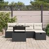 vidaXL Set Divano da Giardino con cuscino 6 pcs Nero Poly Rattan
