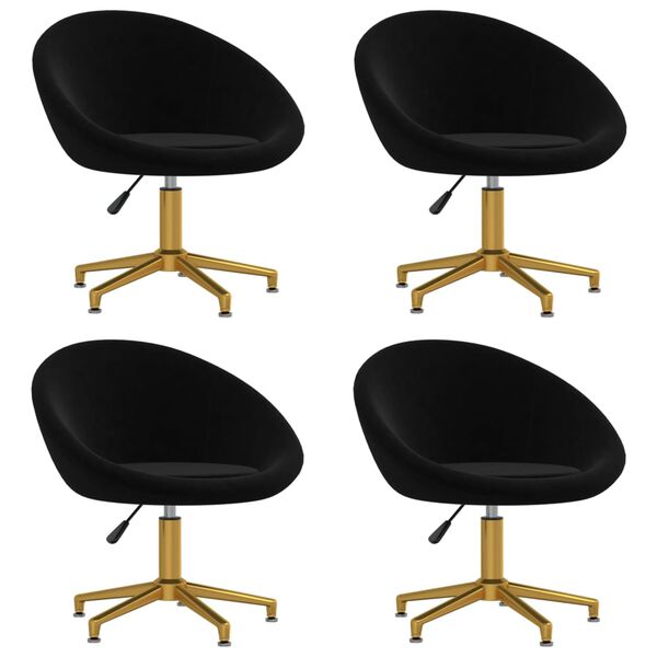 vidaXL Sedie da Pranzo 4 pz Nere in Velluto