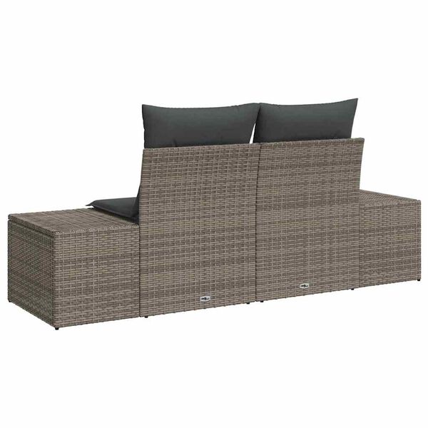 vidaXL Divano da giardino Grigio 123 x 62 x 69cm polyrattan