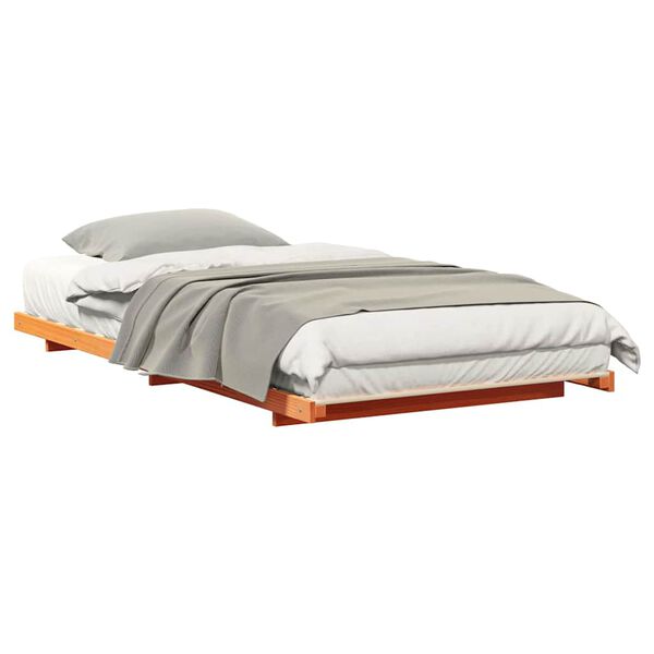 vidaXL Struttura letto a terra Cera marrone 90 x 210 cm