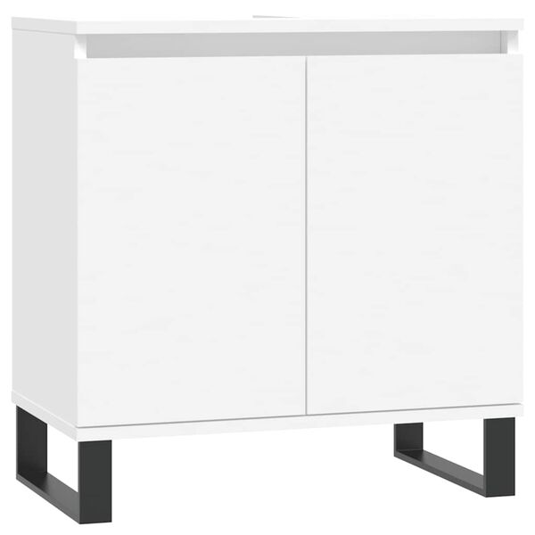vidaXL Mobile da Bagno Bianco 58x33x60 cm in Legno Multistrato