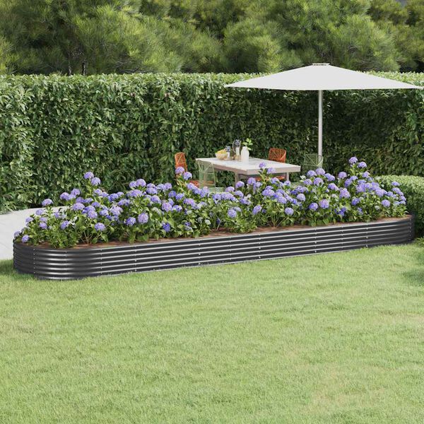 vidaXL Letto da Giardino in Acciaio Zincato 523x140x36 cm Antracite