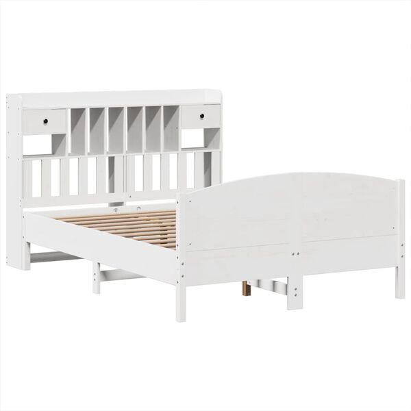 vidaXL Letto Libreria senza Materasso Bianco 140x200 cm Legno di Pino
