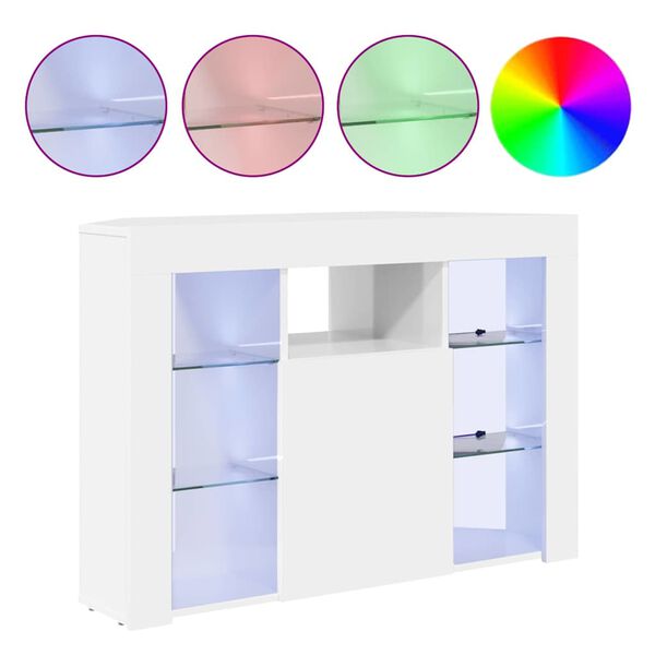 vidaXL Mobile TV LED Angolare Bianco ad Alto Lucido 100x40x68cm