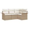 vidaXL Set Divano da Giardino 4 pz Beige polyrattan