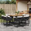 vidaXL Set da Pranzo da Giardino 9 pz con Cuscini Nero in Polyrattan
