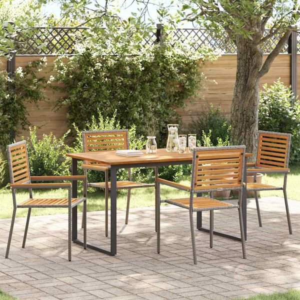 vidaXL Set da Pranzo per Giardino 5 pcs Grigio