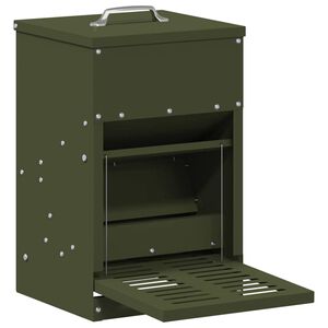 vidaXL Mangiatore a Pedale per Pollo Verde oliva 25 x 42 x 40 cm