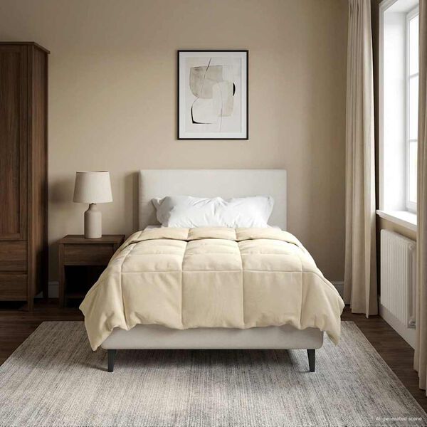 vidaXL Duvet Estivo Trapuntato Crema 155 x 220 cm Microfibra