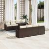 vidaXL Set Divano da Giardino con cuscino 7 pcs Marrone Poly Rattan