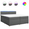 vidaXL Giroletto a Molle con Materasso Grigio Scuro 200x200 cm Tessuto