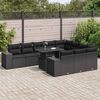 vidaXL Set Divani da Giardino 11 pz con Cuscini in Polyrattan Nero
