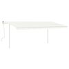 vidaXL Tenda da Sole Retrattile Manuale con Pali 5x3,5 m Crema