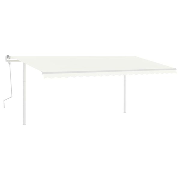 vidaXL Tenda da Sole Retrattile Manuale con Pali 5x3,5 m Crema