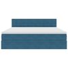 vidaXL Letto con contenitore e LED Blu Scuro 180 x 200 cm Velluto